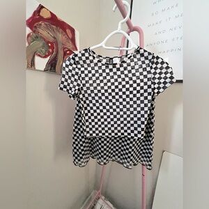H&M Divided checkered tshirt & mini skirt set 🏁 XS